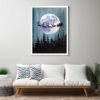 Christmas, Santa Claus, Sleigh, Reindeer, Moon