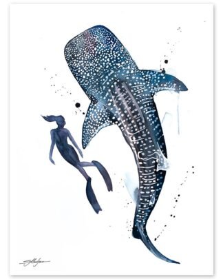 Freediver with Whale Shark