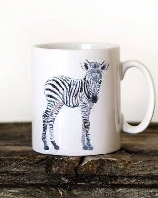 Baby zebra watercolor mug