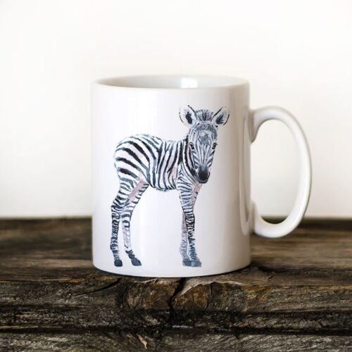 Baby zebra watercolor mug