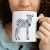 Baby zebra watercolor mug