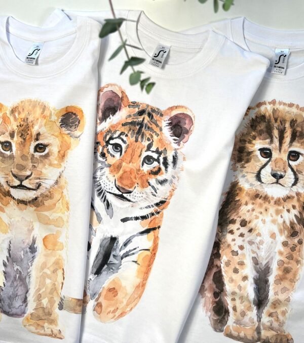 Lion cub watercolor Kids T-shirt