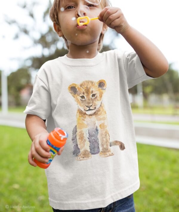 Lion cub watercolor Kids T-shirt