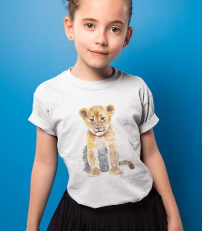 Lion cub watercolor Kids T-shirt