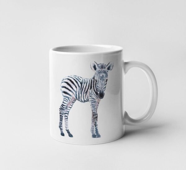 Baby zebra watercolor mug