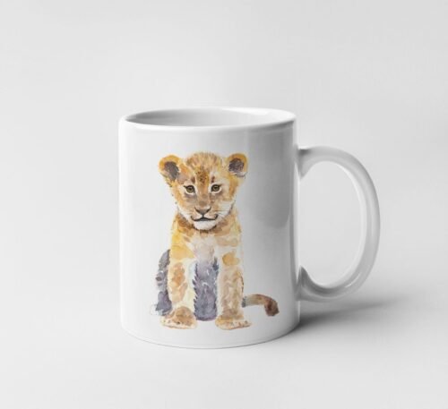 Baby lion coffee mug