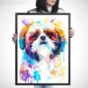 Shih Tzu, Dog watercolor print