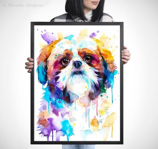 Shih Tzu, Dog watercolor print