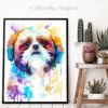 Shih Tzu, Dog watercolor print