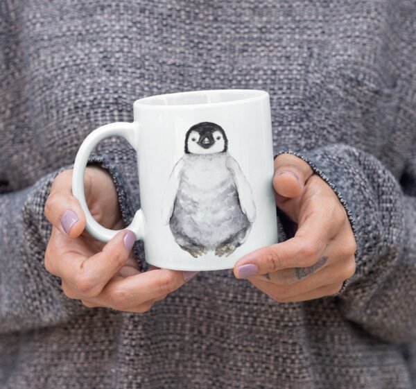 Baby Penguin Watercolor Mug 4 Baby penguin coffee mug