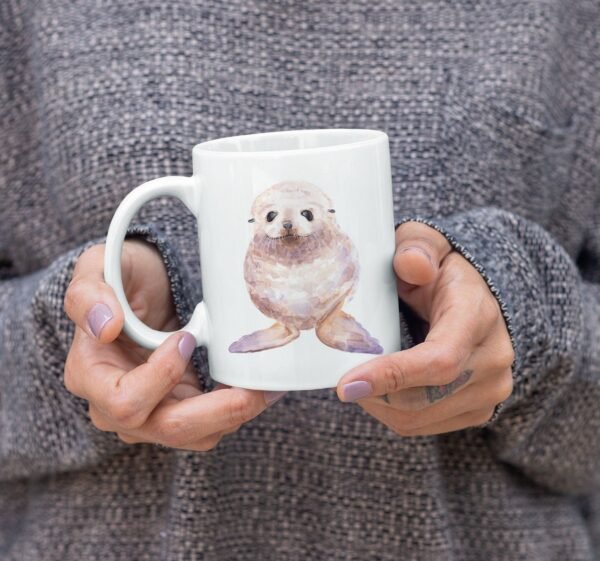 Baby Seal Watercolor Mug 4 Baby seal coffee mug
