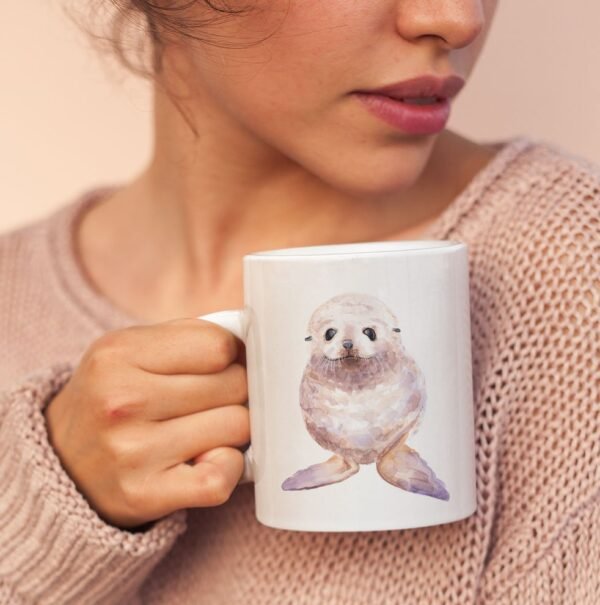 Baby Seal Watercolor Mug 6 Baby seal coffee mug