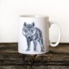 Black Baby Wolf Watercolor coffee mug 11 Baby Wolf coffee mug