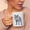 Black Baby Wolf Watercolor coffee mug 6 Baby Wolf coffee mug