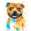 Staffordshire Bull Terrier, Dog watercolor painting print by Slaveika Aladjova