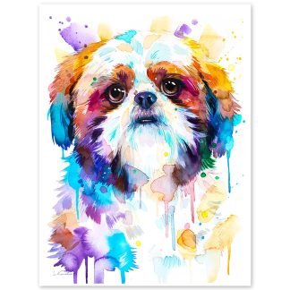 Shih Tzu, Dog watercolor print