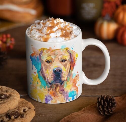 Labrador Retriever, dog watercolor painting print, coffee mug