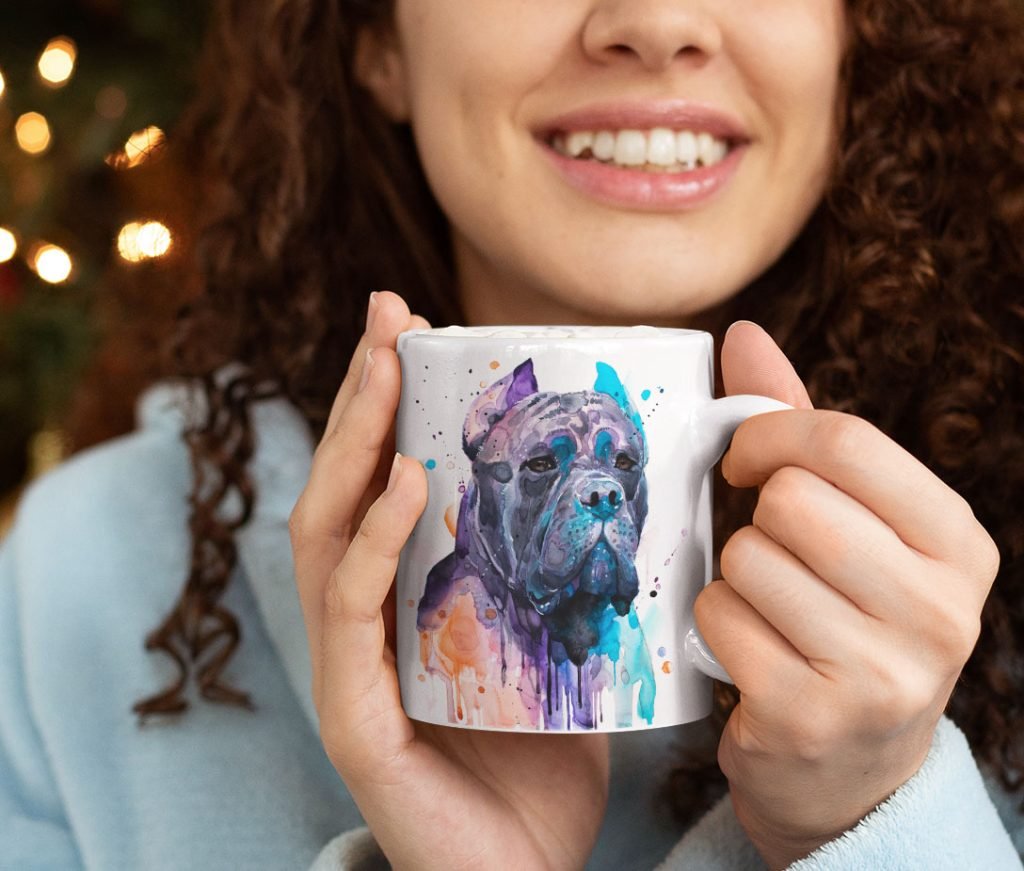 Cane Corso coffee mug, watercolor