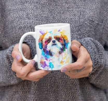 Shih Tzu watercolor coffee mug
