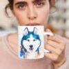 Siberian Husky coffee mug, watercolor