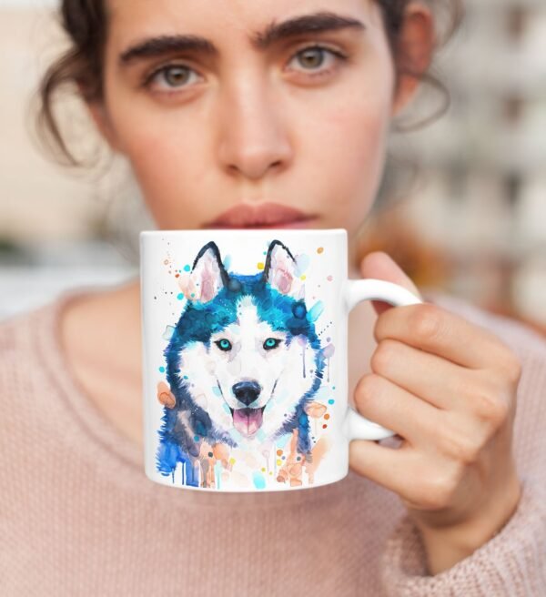 Siberian Husky coffee mug, watercolor
