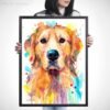 Golden Retriever, Dog watercolor painting print by Slaveika Aladjova