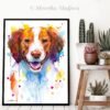 Brittany Spaniel, Dog watercolor painting print by Slaveika Aladjova Brittany Spaniel, Dog watercolor painting print by Slaveika Aladjova