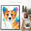 Pembroke Welsh Corgi, Dog watercolor painting print by Slaveika Aladjova