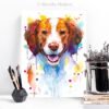 Brittany Spaniel, Dog watercolor painting print by Slaveika Aladjova Brittany Spaniel, Dog watercolor painting print by Slaveika Aladjova
