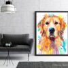 Golden Retriever, Dog watercolor painting print by Slaveika Aladjova