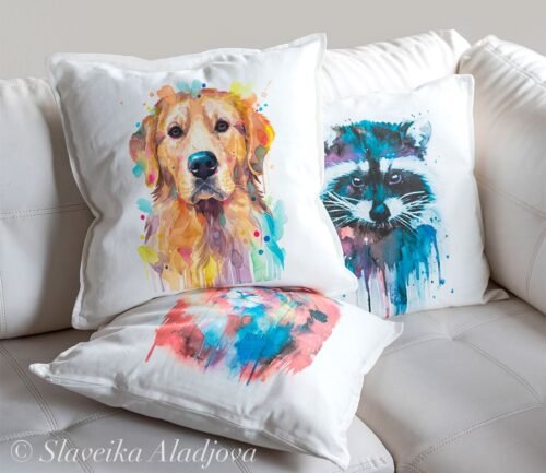 Golden Retriever, Dog art Pillow case