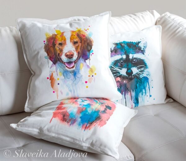 Brittany Spaniel, Dog art Pillow case