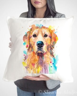 Golden Retriever, Dog art Pillow case