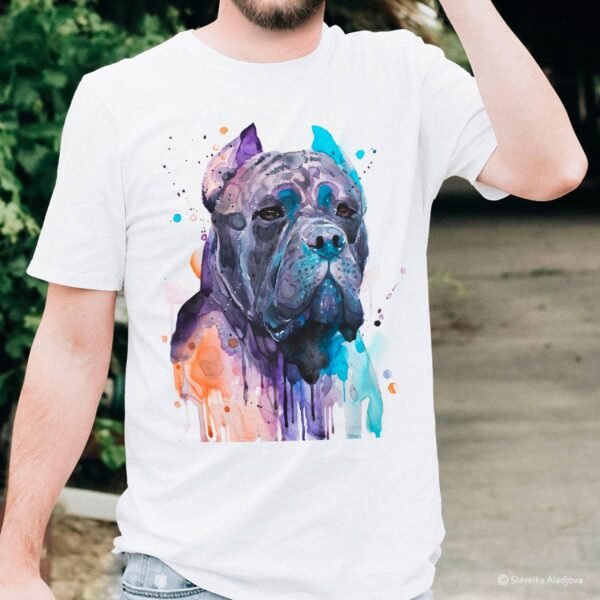 Cane Corso, Dog art T-shirt, watercolor