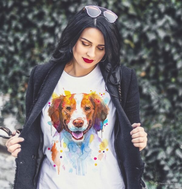 Brittany Spaniel , Dog art T-shirt