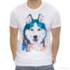 Siberian Husky, Dog art T-shirt, watercolor