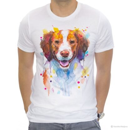 Brittany Spaniel , Dog art T-shirt