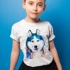 Siberian Husky, Dog art T-shirt, watercolor