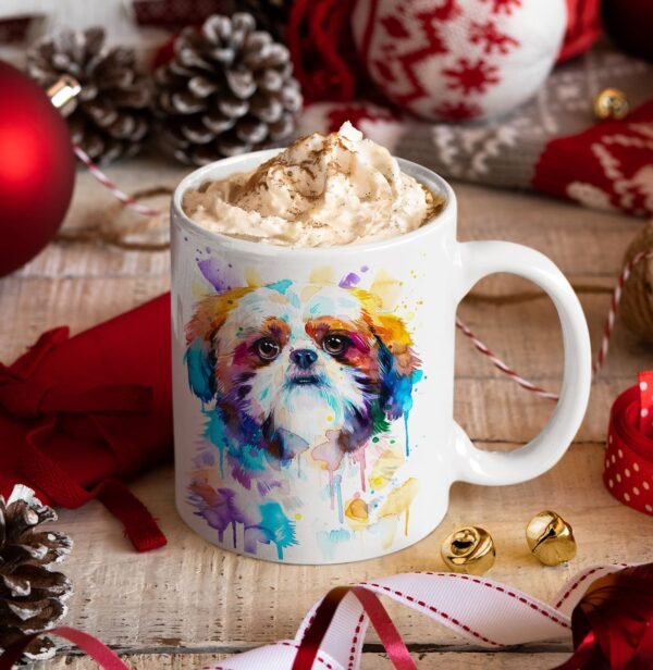 Shih Tzu watercolor coffee mug