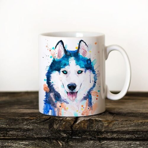 Siberian Husky coffee mug, watercolor Siberian Husky coffee mug, watercolor