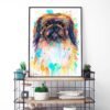 Pekingese, Dog watercolor painting print by Slaveika Aladjova