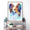 Papillon, Dog watercolor painting print by Slaveika Aladjova