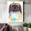 Pekingese, Dog watercolor painting print by Slaveika Aladjova