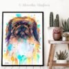 Pekingese, Dog watercolor painting print by Slaveika Aladjova