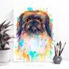 Pekingese, Dog watercolor painting print by Slaveika Aladjova
