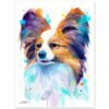 Papillon, Dog watercolor painting print by Slaveika Aladjova