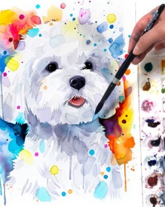 Dog Custom Hand painted Pet portrait