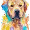 Dog watercolor portrait painting