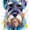 Dog watercolor portrait painting