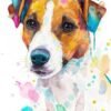Dog watercolor portrait painting